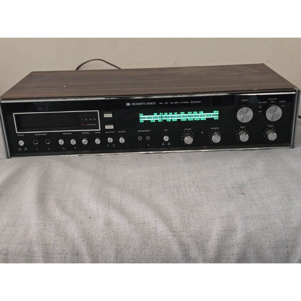 Vintage Reader's Digest 800-XR Stereo Receiver AM/FM 8-Track Recorder - For...